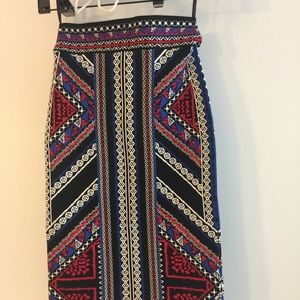BCBG Geometric Jacquard Pencil Skirt XS